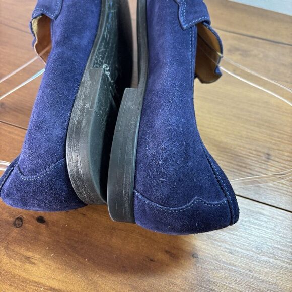 Robert Graham Sandhills Navy Blue Suede Penny Loafers Shoes Slip Ons Size 11 D